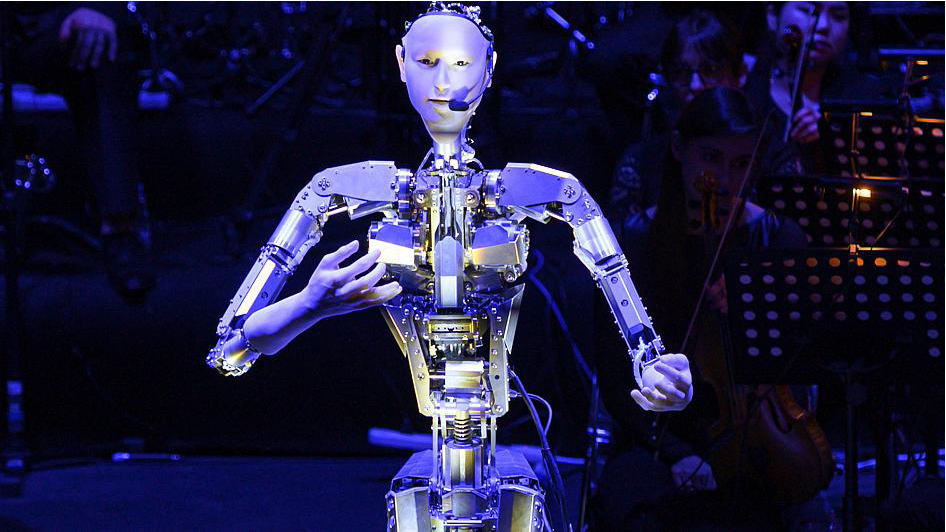 Robot Android Altar 3 Jadi Konduktor di Konser Orkestra 3 Robot Android Altar 3 Jadi Konduktor di Konser Orkestra
