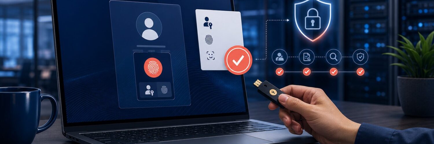 Passwordless authentication enterprise dengan YubiKey, passkey, dan audit login aman