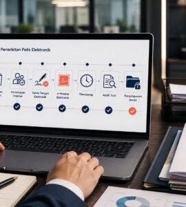 polis digital asuransi dengan e-signature, e-Meterai, audit trail, dan repository aman untuk operasi asuransi
