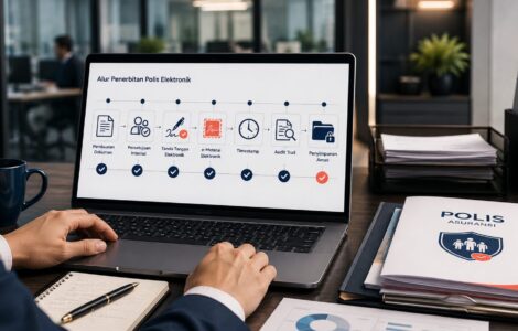 polis digital asuransi dengan e-signature, e-Meterai, audit trail, dan repository aman untuk operasi asuransi