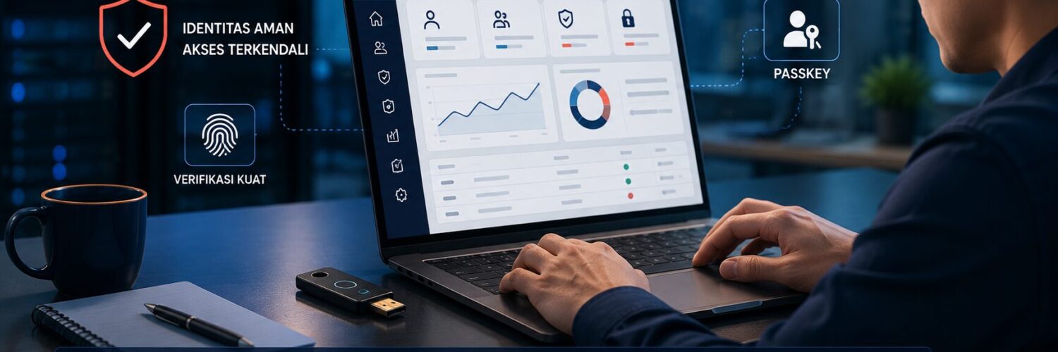 Featured image yubikey entra id untuk deployment passwordless enterprise dengan passkey, verifikasi kuat, monitoring audit, dan data terlindungi