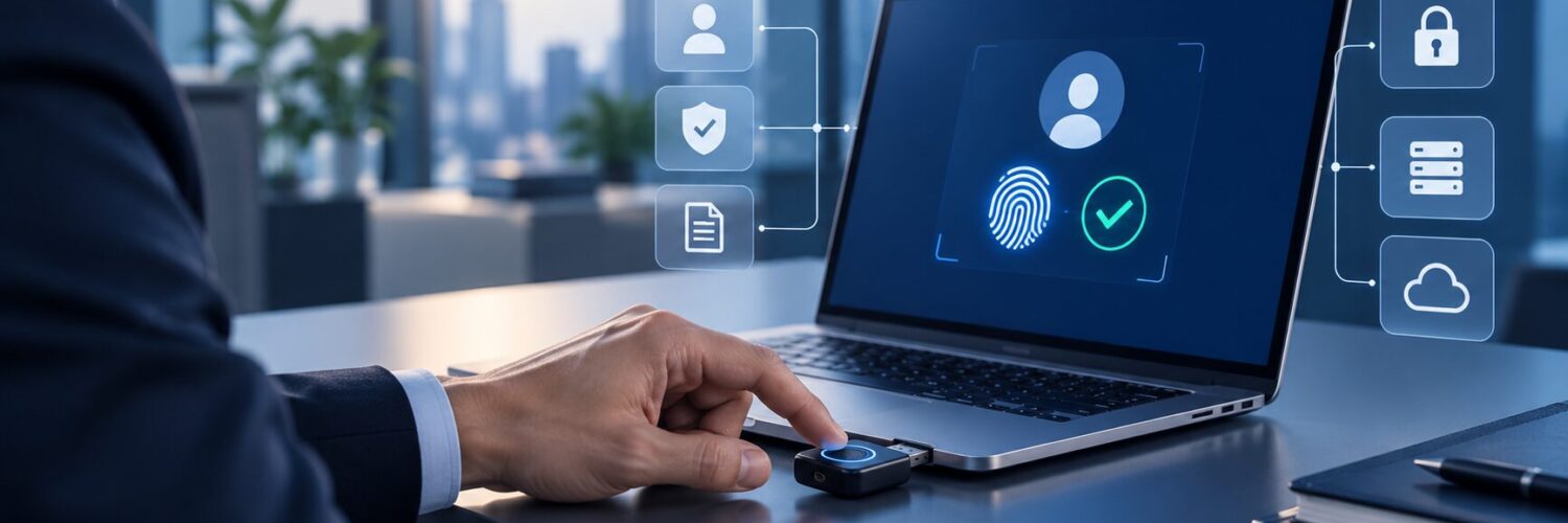 YubiKey Bio: Fingerprint + FIDO2 untuk Enterprise Premium 1 YubiKey Bio untuk autentikasi biometrik enterprise