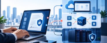Ilustrasi tilaka deployment Portal, API, dan On-Premise untuk keputusan arsitektur bisnis.