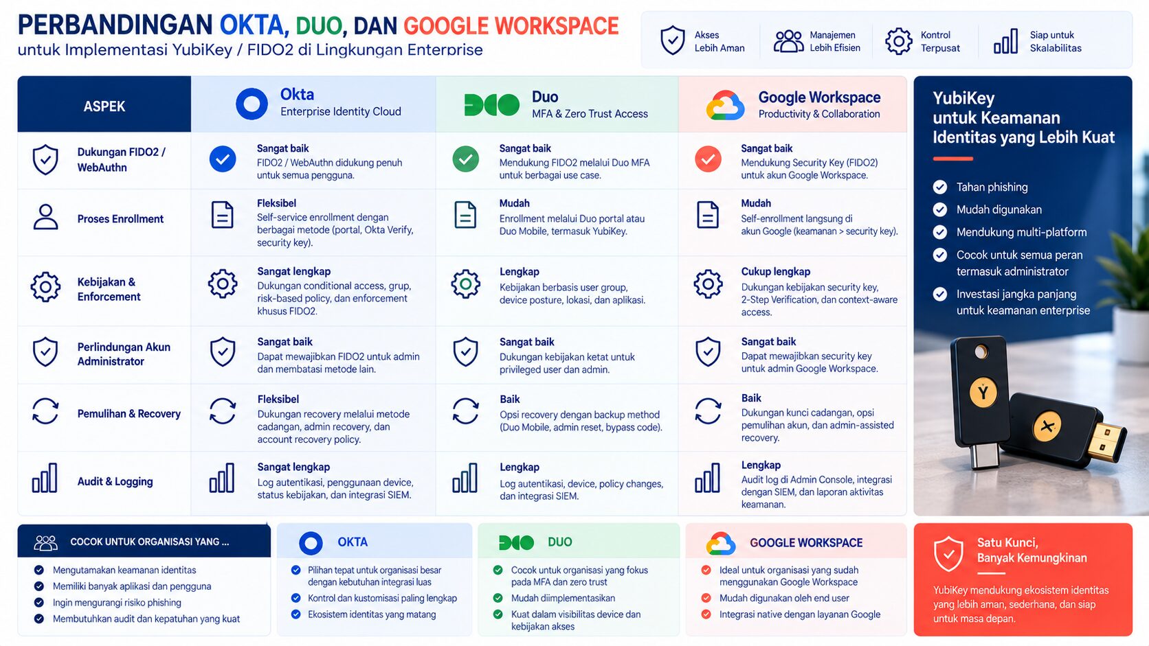matriks yubikey okta duo google workspace untuk FIDO2 WebAuthn