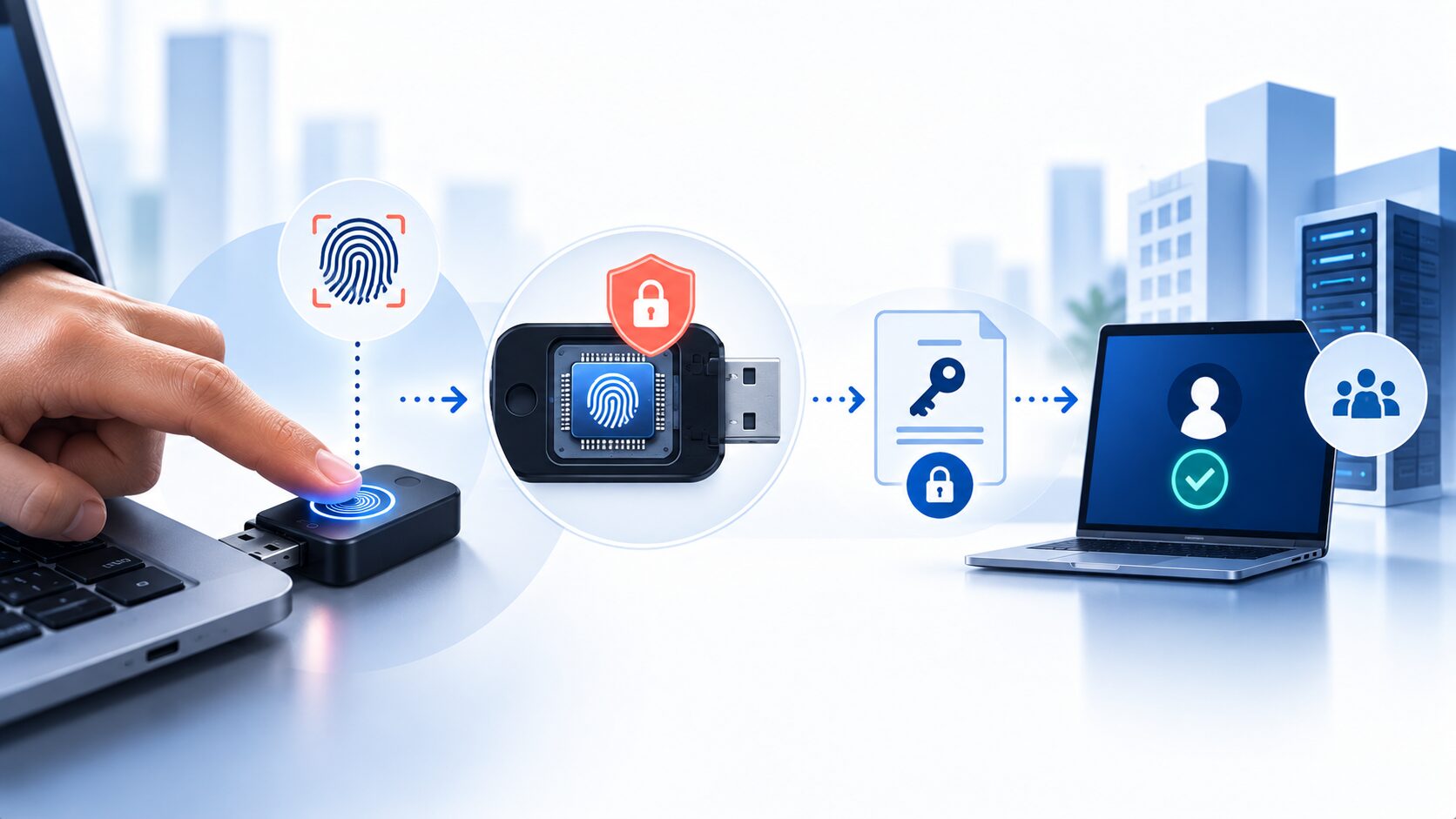 On-device biometric flow alur fingerprint YubiKey Bio di secure element perangkat