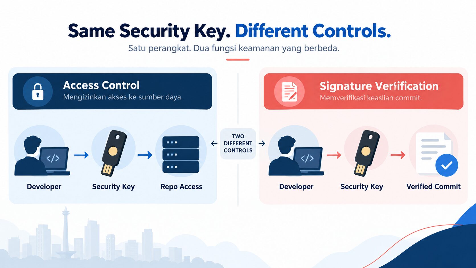 Authentication vs Commit Signing Perbandingan autentikasi SSH dan Git signing hardware menggunakan YubiKey.